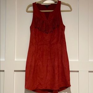 Express red velvet dress